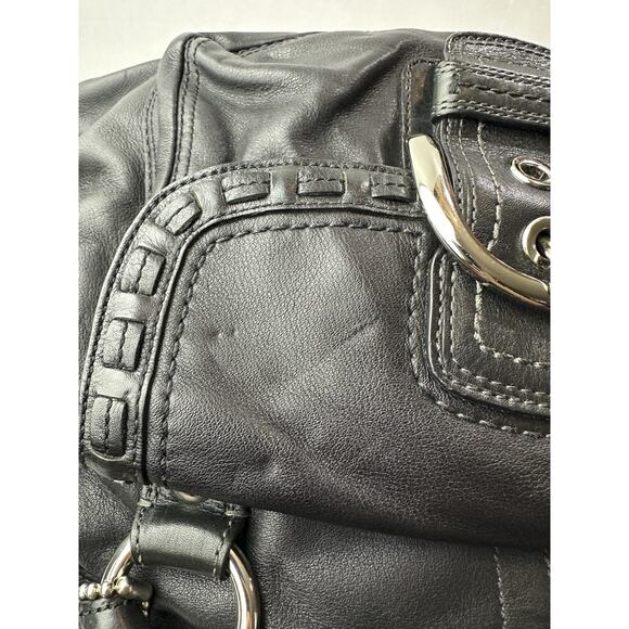 Coach Soho Courtney Buckle Domed Leather Shoulder Bag Flap Fold Over Satchel - Picture 3 of 16